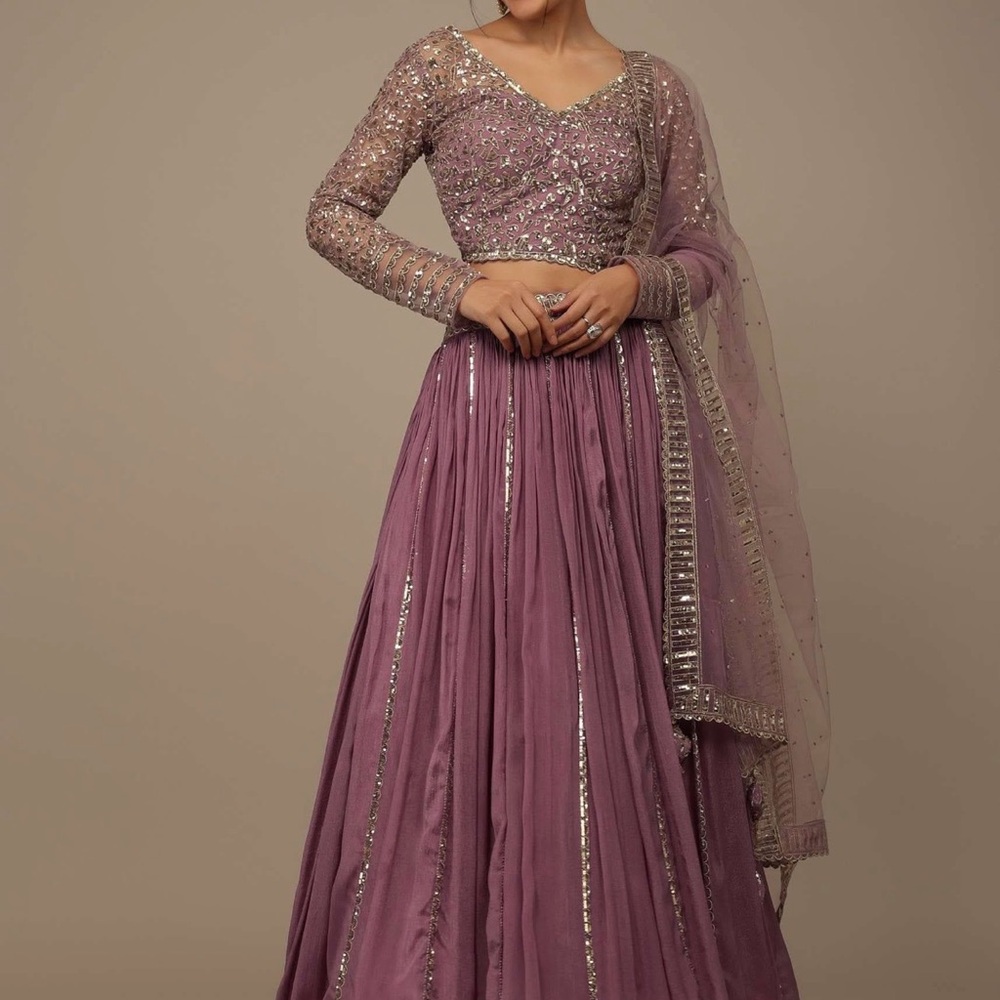 Elegant Purple Embellished Lehenga